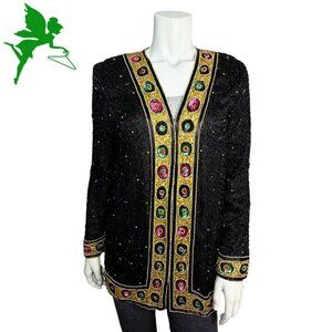 VINTAGE LAURENCE KAZAR Beaded Jazz Club Evening Jacket